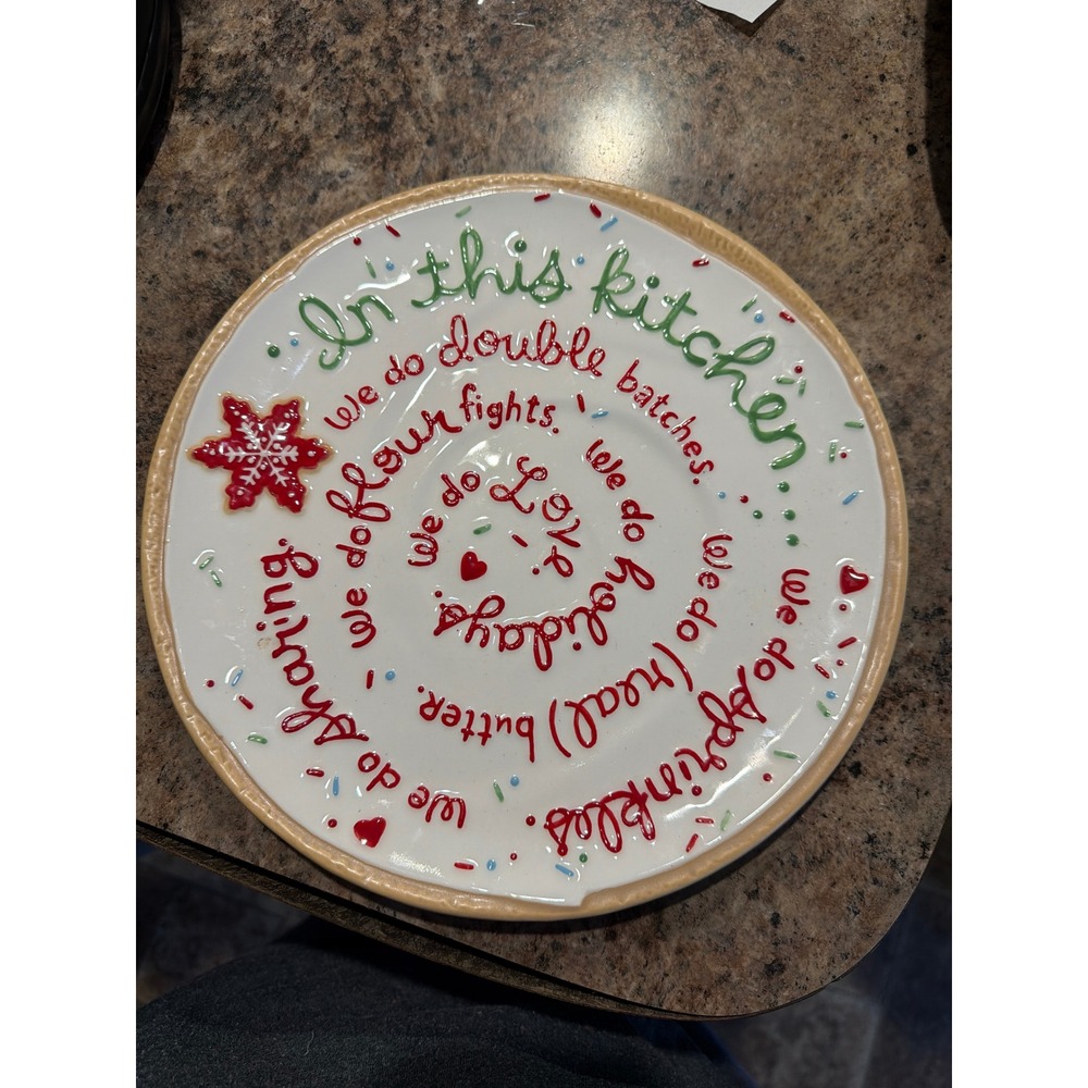 Hallmark Mrs Claus Classic Sugar Cookie Recipe Plate Christmas Serving Dish 10"